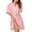 Pink, variant on Women's 100% Cotton Robes Summer Short Sleeve Bathrobe Knee Length Sleepwear with Pockets (Pink,XL)