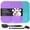 Purple&Cyan, variant on MateeyLife 2PCS Lick Mat with Suction Cups for Dogs and Cats, 6'' × 6'' Food Grade Silicone Licking Mat with Spatula, Purple&Light Blue