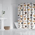 thumbnail image 2 of Dog Head and Dog Paw Print Modern Waterproof Shower Curtain Set with 12 Hooks, Washable Decorative Bathroom Shower Curtain, 2 of 6