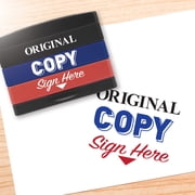 Stakz 3-in-1 Stackable Pre-inked Message Stamp - Original, Copy, Sign Here messages Included - 3 ink colors