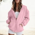 thumbnail image 4 of Zip Up Hoodies for Women 2025 Long Sleeve Plain Oversized Hoodie with Pockets Hooded Sweatshirt Women Jacket, 4 of 8