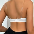 thumbnail image 4 of khonts,Women's Seamless Strapless Bras Front Hook Closure Push up Sexy Bandeau Bra Wireless Comfort Tube Top White 75B, 4 of 5