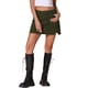 thumbnail image 4 of Faldas de mezclilla mini de cintura alta con abertura lateral para mujeres INSPIRE CHIC 2XL verde ejército, 4 of 6