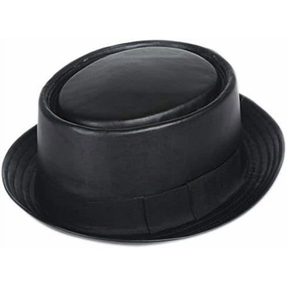 Pork Pie Faux Leather Pork Pie Dress Hat size S/M
