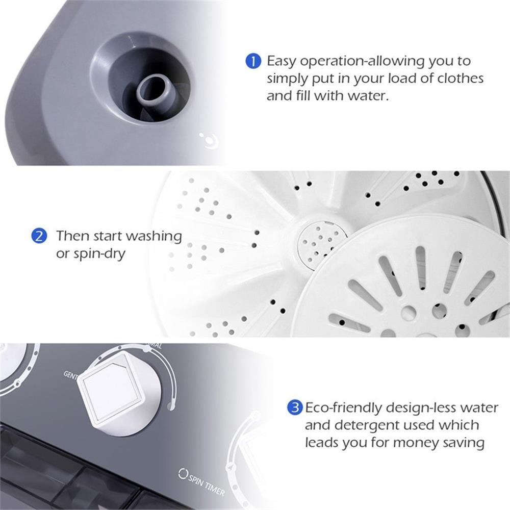 Pemberly Row Portable Twin Tub Total Washing Machine Washer Spain Spinner White