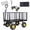 Black, variant on LuckyNote 4-in-1 Oversized Steel Dump Garden Cart, 880lbs Pullable Mesh Metal Cart, All-Terrain Utility Wagon, Gray