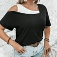 thumbnail image 6 of Hvyesh Womens Plus Size Tops Summer Criss Cross Short Sleeve Shirt Loose Casual Tunic Blouses Tees Liquidación, 6 of 7