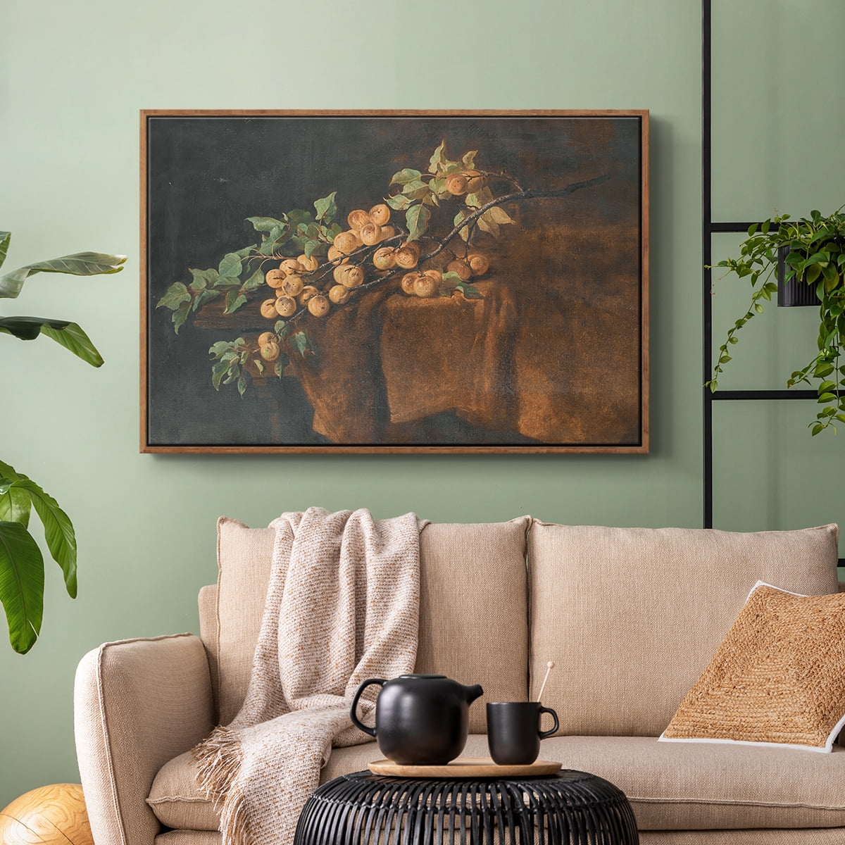 Vintage Botanical Print-LXXIII By Wexford Home Framed in Walnut Wood Gallery Wrapped Canvas 25 in. x 37 in.