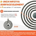 thumbnail image 4 of Mp22Ya Electric Range Burner Element Unit Set(2 Pcs Mp15Ya 6"" & 2 Pcs Mp21Ya 8"") With 4 Pack 330031 Surface Element Receptacle Kit By Beaquicy - Replacement For Whirlpool Ken-More Ranges/Stoves, 4 of 4