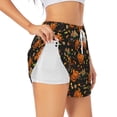thumbnail image 3 of Lsque Spooky Sweets Printed Women's Running Shorts with Liner Pockets,Elastic Quick Dry Workout Athletic Gym Yoga Shorts,Womens High Waist Shorts-XX-Large, 3 of 9