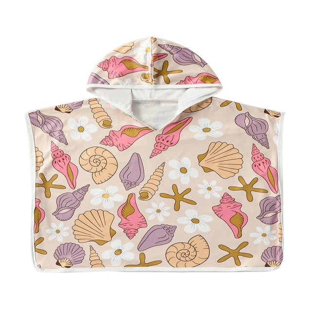 T-shirts de Couverture de Maillot de Bain pour Tout-Petits Garçons Filles, Imprimé Floral, à Capuche, Robe de Plage d'Été