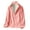 Pink, variant on Essentials Women's Jacket Casual Print Fleece Lined Zipper Fashion Long Sleeve Stand Collar Wool With Pocket Winter Coat