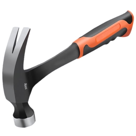 16 oz Straight Claw Hammer, Forged Steel Construction, Heavy Duty Steel Hammer with Non-Slip Handle, Ideal for DIY Projects and Professional Use, Ergonomic Design