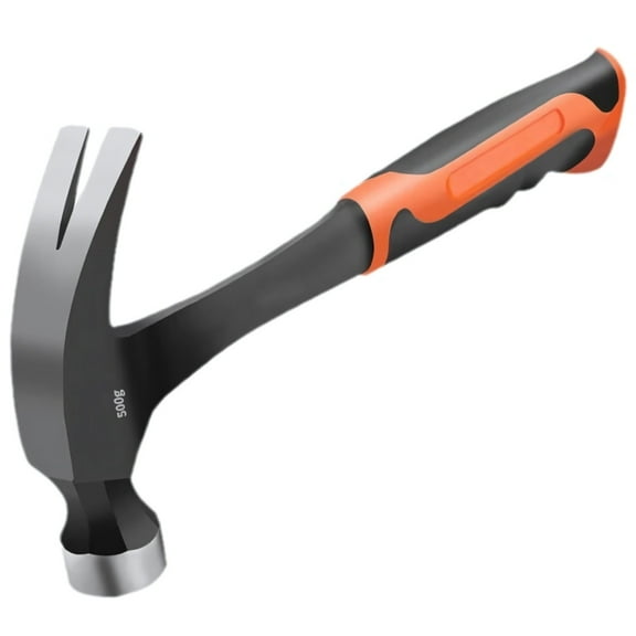 16 oz Straight Claw Hammer, Forged Steel Construction, Heavy Duty Steel Hammer with Non-Slip Handle, Ideal for DIY Projects and Professional Use, Ergonomic Design