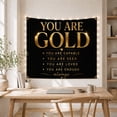 thumbnail image 5 of You Are Gold Motivational Text Against Black Background, Inspirational Minimalist for Teen Girls, Empowering Wall Art Decor, Birthday Gift, Tapestry Wall Hanging for Bedroom and Dorm, 5 of 7