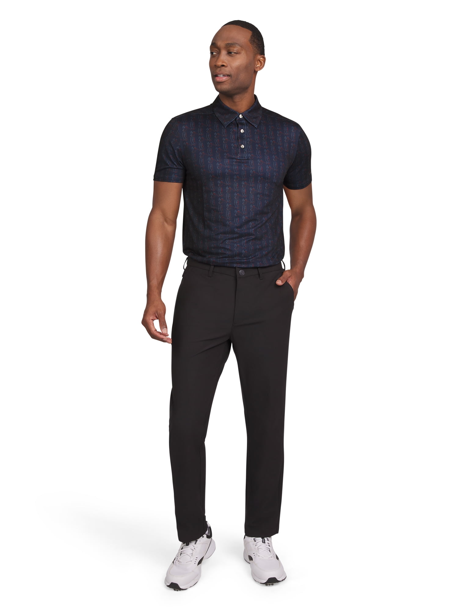 Chaps Golf Men's and Big Men's Classic Fit Short Sleeve Floral Printed Polo Shirt, Sizes S-5XL