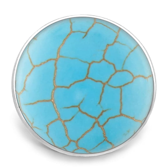 Snap Jewelry Turquoise Pearl, Turquoise Ginger Charm 18MM Button, For Interchangeable DIY Customizable Accessories