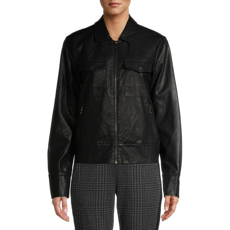 EV1 from Ellen DeGeneres Women’s Vegan Leather Bomber Jacket