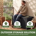 thumbnail image 4 of Uforic 60 Gallon Lockable Resin Outdoor Storage Box, Waterproof Deck Box with Handles, Weather Resistant Outdoor Storage for Patio Furniture, Garden Tools & Pool Accessories, Black, 4 of 8