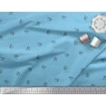 thumbnail image 2 of Soimoi Blue Moss Georgette Fabric Buds & Stripe Print Fabric BTY 42 Inch Wide, 2 of 3