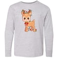 thumbnail image 3 of Inktastic Cute Christmas Reindeer with Christmas Lights Long Sleeve Youth T-Shirt, 3 of 5