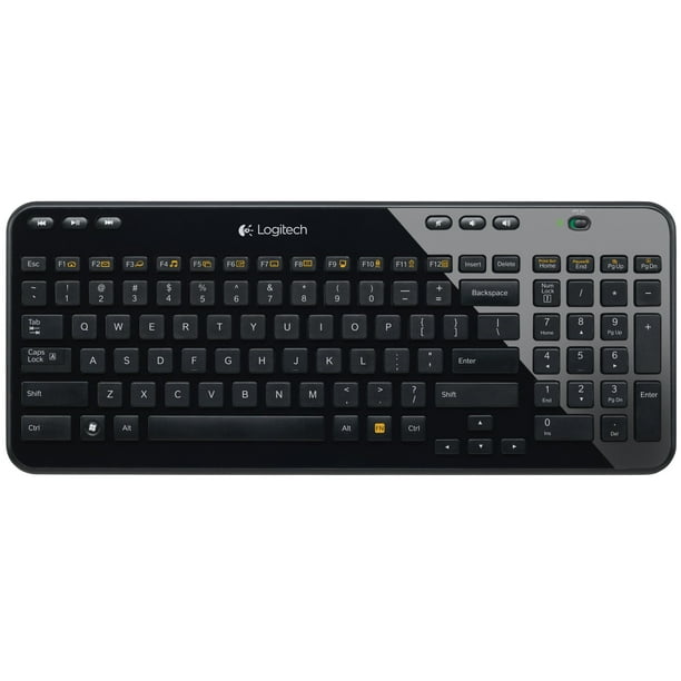 Teclado inalámbrico USB de escritorio Logitech K360: teclado compacto y completo, batería de 3 años de duración (negro brillante) (renovado)