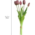 thumbnail image 2 of 10PCS Artificial Tulip Flowers Real Touch Tulip Latex Tulip Artificial Plastic Flowers Fake Bouquet Dining Table Home Office Party Wedding Birthday Garden Store Decoration（Dark Purple）, 2 of 18