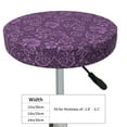 thumbnail image 4 of Balery Retro Florals Purple Velvet Round Bar Chair Cushion Cover Adjustable, Protects From Scratches And Stains, Soft & Washable Ideal For Wooden And Metal Stools - 12 Inch, 4 of 7