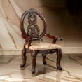 thumbnail image 6 of Benjara 28 Inch Dining Side Chair Set of 2, Brown Wood Carved Back, Beige Fabric, 6 of 6