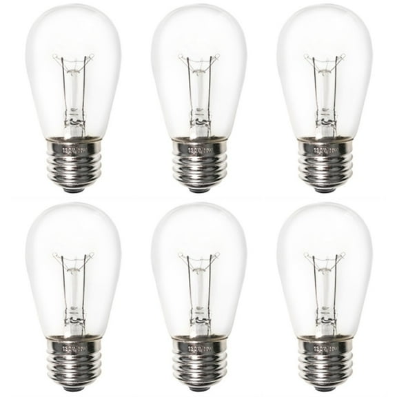 CEC Industries #11S14/130V Bulbs, 130 V, 11 W, E26 Base, S-14 shape (Box of 6)