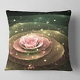 thumbnail image 2 of Designart Pink Flower with Water Droplets - Floral Throw Pillow - 16x16, 2 of 5