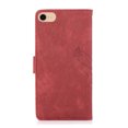 thumbnail image 6 of Nalacover Slim Wallet Case for iPhone 7/8/SE 2020/SE 2022, for Women Men, Embossed Pattern PU Leather Shockproof Magnetic Clasp Credit Card Slots Flip Kickstand Phone Case+Wrist Strap,Red, 6 of 7