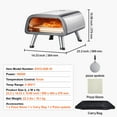 thumbnail image 3 of KFFKFF 12" Electric Pizza Oven for Countertop, Fabricated from Stainless Steel, Comes with Pizza Stone and Spatula, Can Heat up to 850°F, Versatile Indoor & Outdoor Pizza Cooking Device, 3 of 9