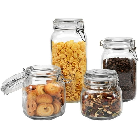 Eayy 3 Pack Glass Kitchen Canisters Food Storage Jars With Lids Airtight Ideal For Flour Cereal Coffee Sugar Pasta Canada Eayy 3 Pack Glass Kitchen Canisters, Best Airtight Glass Food Storage Jars