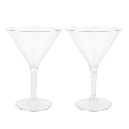 

Set of 2 Vintage Style Martini Cocktail Glasses Clear Acrylic 300 Ml