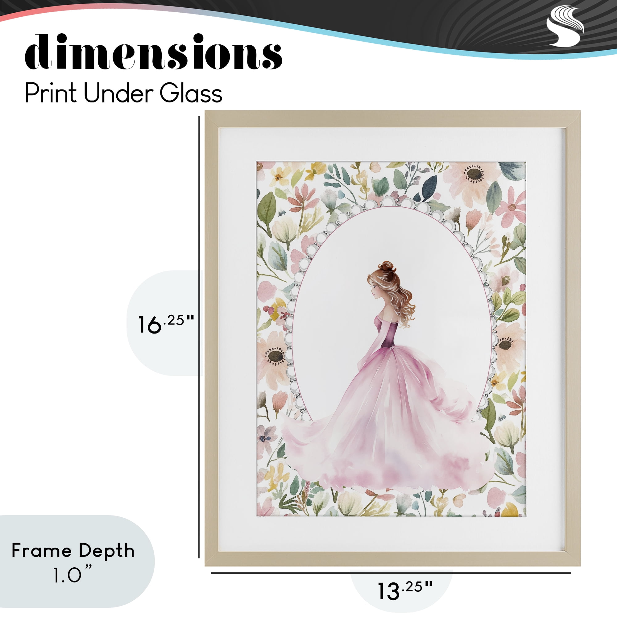 Stupell Industries Elegant Princess Love Birch Framed Print Under Glass, design by Christine Simpson Art