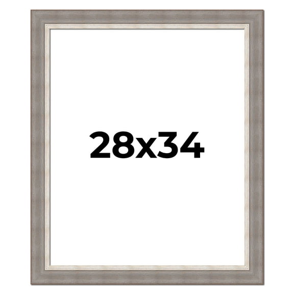 28x34 Frame Grey Real Wood Picture Frame Width 2.75 Inches | Interior Frame Depth 0.5 Inches |