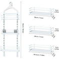 thumbnail image 2 of 3 Tier Height-Adjustable Shower Caddy Hanging Anti-Swing-Over The Shower Head Caddy-Storage Organizer Bathroom Shelves Basket - White, 2 of 15