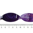 thumbnail image 5 of 1 strand Natural Purple Banded Agate Beads Strands Dyed Horse Eye 50x25x6.5~7mm Hole: 2mm 8pcs/strand 15.94(40.5cm), 5 of 5