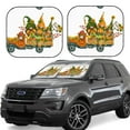 thumbnail image 2 of Picia Thanksgiving Truck 2 Piece Car Windshield Sun Shade Foldable | Foldable Sun Shield for Front Window Blocks UV Rays and Keeps Your Vehicle Cool-Medium, 2 of 7