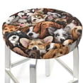 thumbnail image 3 of Daiia various dog breeds Pattern Stool Covers Round,Round Bar Stool Covers Waterproof Bar Chair Covers Washable Stool Cushion Slipcover for 12-14 Inch Chair-12 inch, 3 of 7