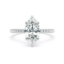 Meryn Jewel 1.67 Ct Marquise Cut Diamond Ring - Lab Created Diamond Engagement Ring in 14K White Gold Plated - Stunning Wedding Ring for Women - Ring for Her - A Perfect Choice for Lasting Memories
