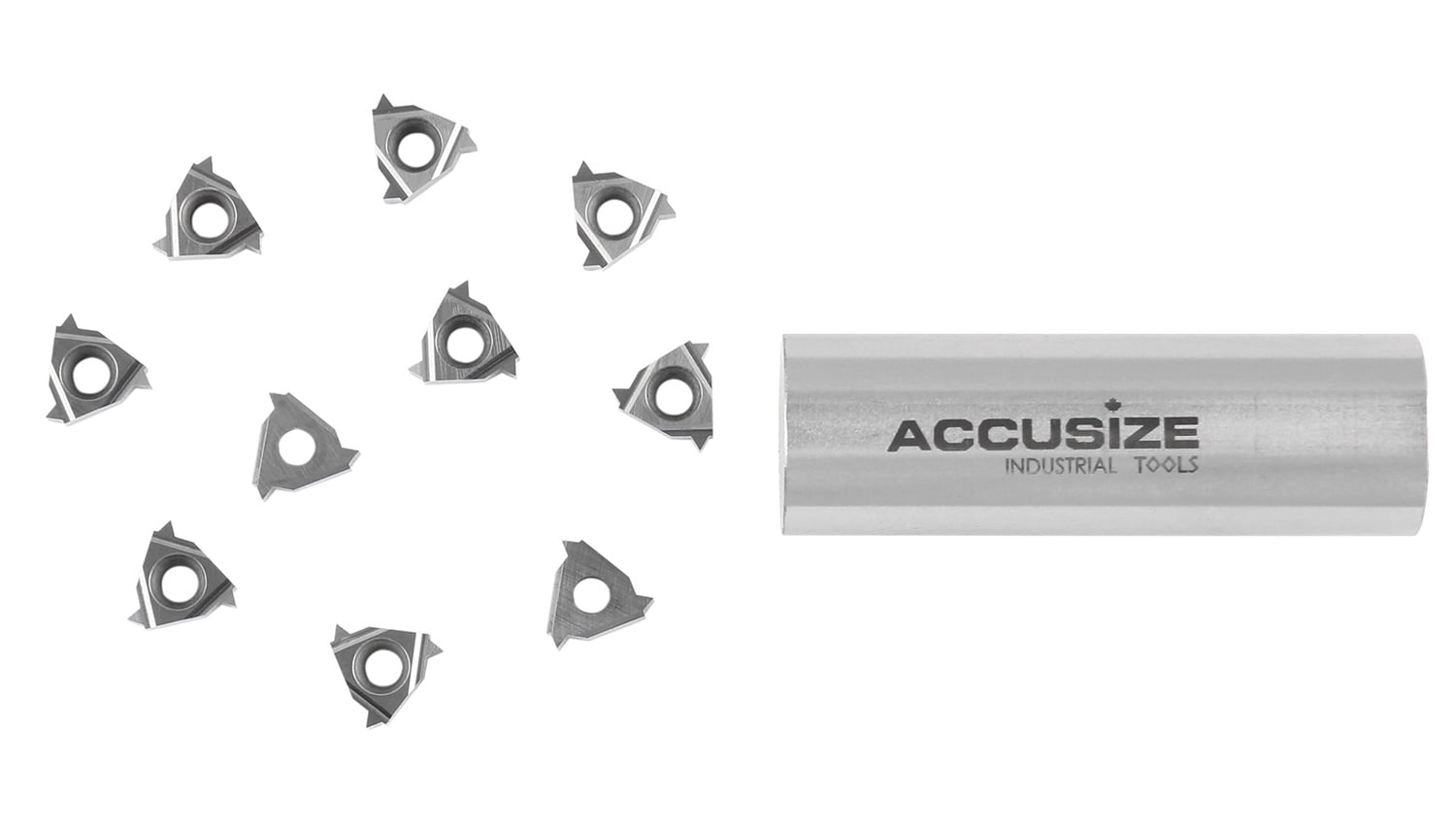 Accusize 11ER A60 Carbide Inserts, for External Threading Aluminum, 10 Pcs Set, 2600-0015x10