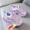 thumbnail image 5 of B91xZ Sneakers for Girls Toddler Shoes Children Sports Shoes with Lights Breathable Princess Lightweight Casual Lighting Kids Up Night Shoes (Purple,7.5), 5 of 5