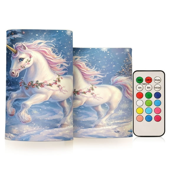 BZSMCE Flameless Candles LED Lights Cute Christmas Unicorns Creativity Battery Candles