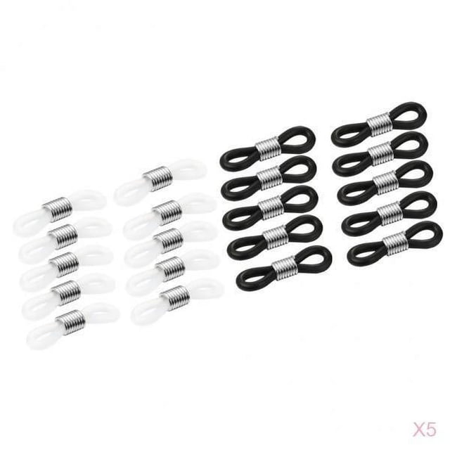 Paquete de 100 extremos de cadena para gafas, extremos de goma de 22 mm, presillas para cadena de gafas