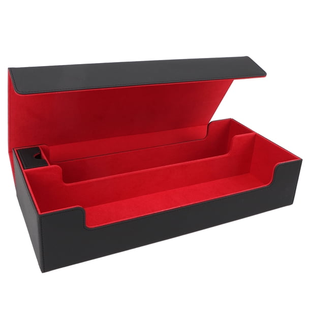 Caja de Almacenamiento de Tarjetas, Estuche de Cuero Pu de Gran Capacidad Con Cierre