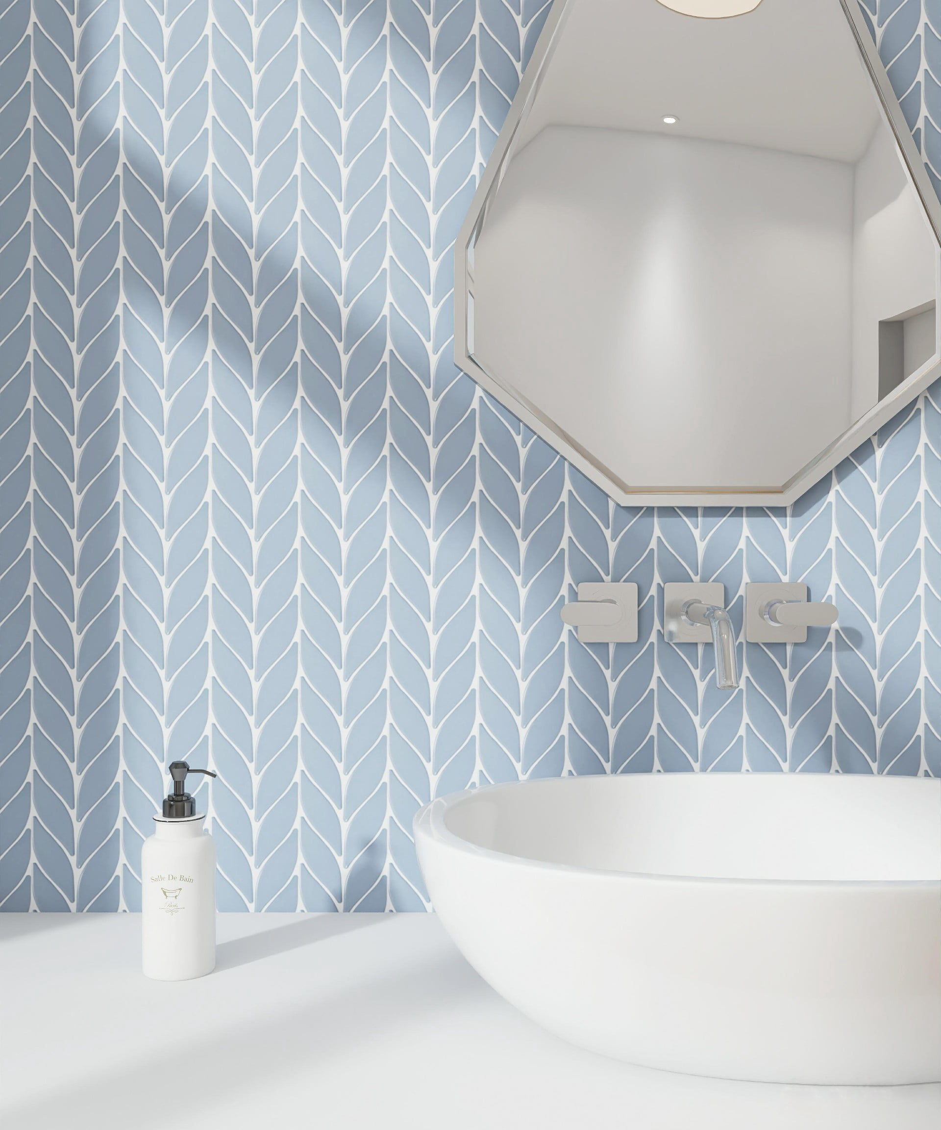 15-Sheets of Petal/Leaf Matte Porcelain Mosaic Tile – Wall & Floor Use