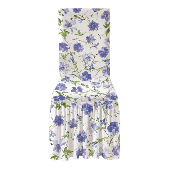 Fasiaou Chair Covers for Dining Room, Printed Stretch Dining Slipcovers, Washable Kitchen Slip Covers for Parson Chair, Flowers Blossoms Printed,A