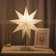 thumbnail image 2 of Lámpara Led de escritorio con forma de estrella, pantalla de arroz de papel, mesita de noche minimalista Retro moderna, lámparas de mesa para sala de estar, luz de noche junto a la cama, 2 of 5